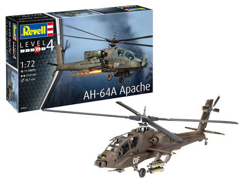 Revell AH-64A Apache 1:72 sraigtasparnio plastikinis modelio surinkimo rinkinys