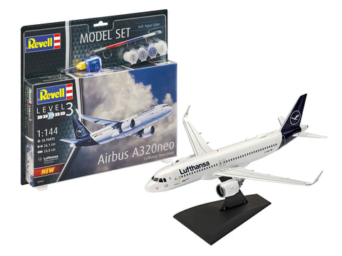 Revell Airbus A320neo Lufthansa dovanų rinkinys 1/144 – surenkamas modelis