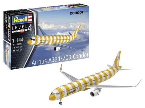 Revell Airbus A321-200 Condor 1/144 surenkamas modelis – dovanų rinkinys