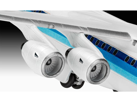 Revell BAe 146-200 AirUK lėktuvas 1/144 – dovanų rinkinys su dažais ir klijais