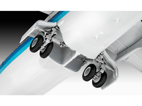 Revell BAe 146-200 AirUK lėktuvas 1/144 – dovanų rinkinys su dažais ir klijais