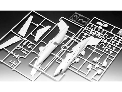 Revell BAe 146-200 AirUK lėktuvas 1/144 – dovanų rinkinys su dažais ir klijais