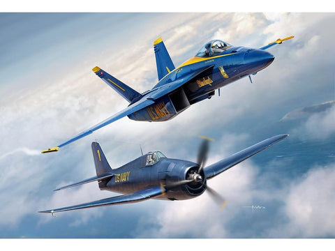 Revell „Blue Angels“ 2 lėktuvų dovanų rinkinys 1/72 su dažais ir klijais
