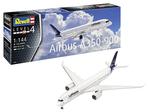 Revell Airbus A350-900 Lufthansa naujas dažymas 1/144 plastikinis modelis