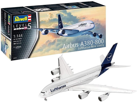 Revell Airbus A380-800 Lufthansa nauja livrea 1/144 surenkamas modelis