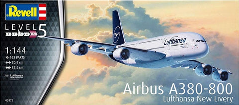 Revell Airbus A380-800 Lufthansa nauja livrea 1/144 surenkamas modelis