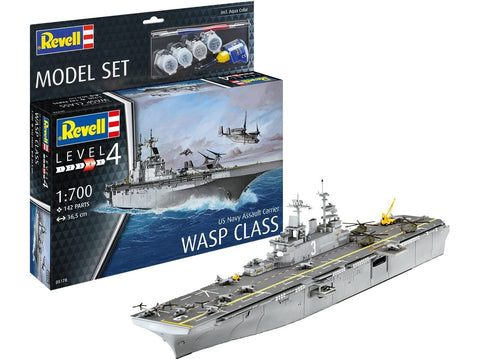 Revell USS Wasp klasės desantinis laivas, dovanų rinkinys 1/700 (65178)