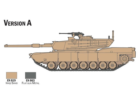 Italeri M1 Abrams tanko 1/72 dovanų rinkinys su dažais ir klijais (72004)