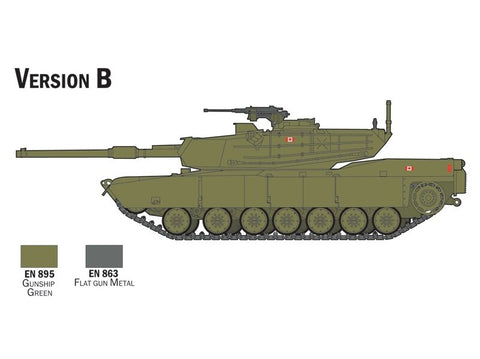 Italeri M1 Abrams tanko 1/72 dovanų rinkinys su dažais ir klijais (72004)