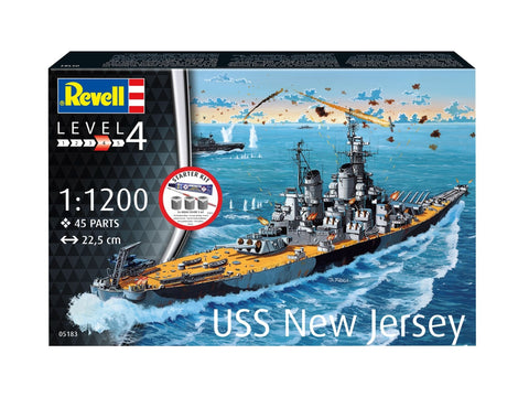 Revell USS New Jersey karo laivo modelis 1:1200 dovanų rinkinys