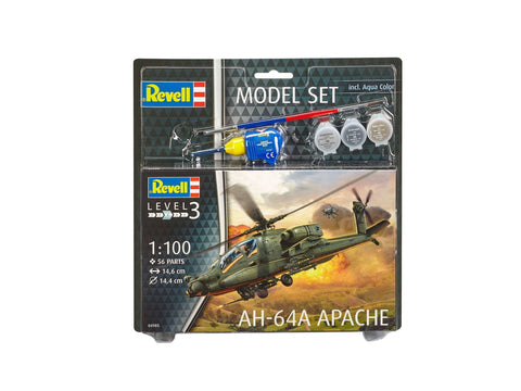 Revell AH-64A Apache 1/100 dovanų rinkinys su dažais ir klijais