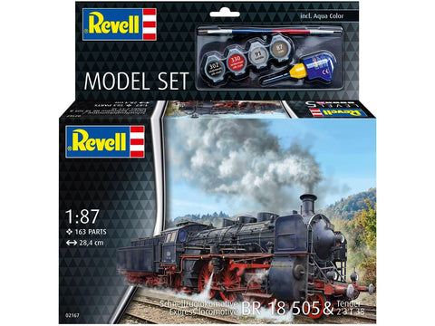 Revell BR 18 505 ekspreso garvežys su tenderiu, H0 1/87 dovanų rinkinys