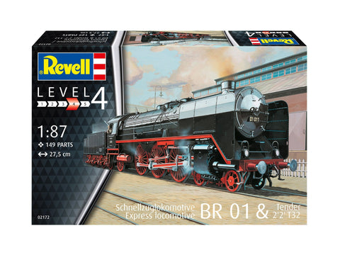 Revell BR01 ekspresinis garvežys su tenderiu 2'2' T32, 1:87 H0 rinkinys