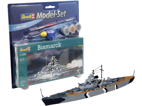 Revell Bismarck laivo modelis dovanų komplektas 1:1200 (65802)