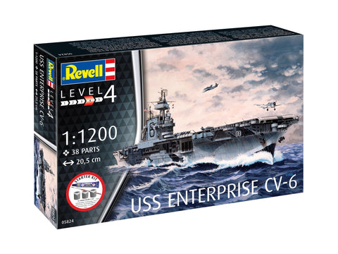 Revell USS Enterprise CV-6 laivo rinkinys su dažais, 1/1200