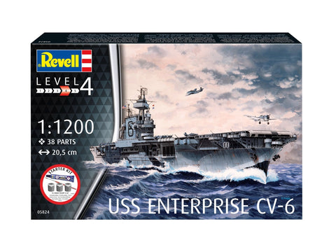 Revell USS Enterprise CV-6 laivo rinkinys su dažais, 1/1200