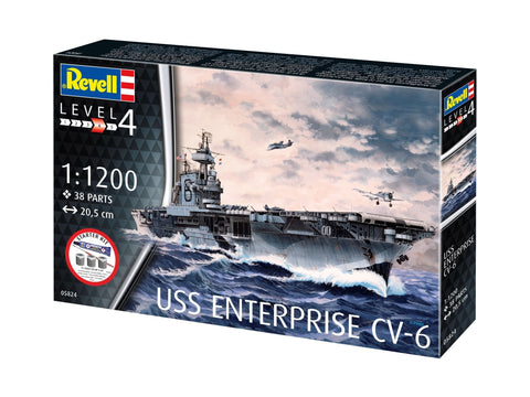 Revell USS Enterprise CV-6 laivo rinkinys su dažais, 1/1200