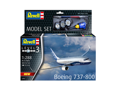 Revell Boeing 737-800 plastikinis modelis 1:288 dovanų rinkinys
