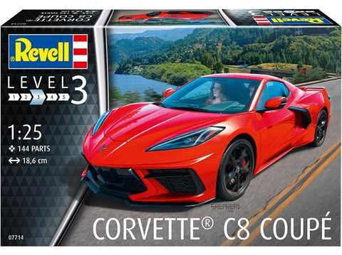 Revell Chevrolet Corvette C8 kupė 1:25 plastikinis surinkimo rinkinys