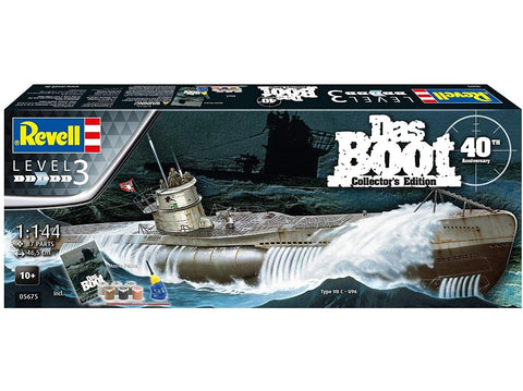 Revell Das Boot U-Boot VII C 1/144 kolekcinis dovanų komplektas, 40-mečio