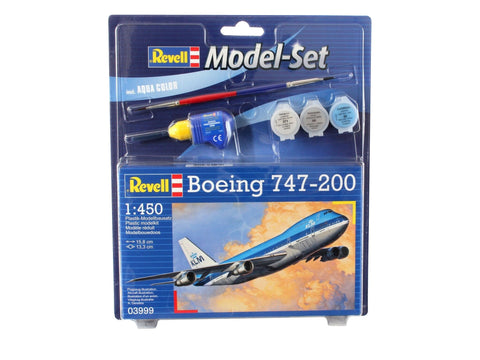 Revell Boeing 747-200 dovanų rinkinys 1/450 su dažais ir klijais