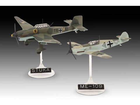 Revell Messerschmitt Bf 109E & Ju 87B Stuka dovanų rinkinys 1/144 su dažais