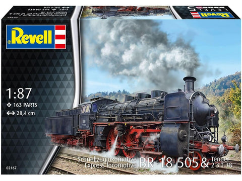 Revell BR 18 505 ekspresinis garvežys su tenderiu 1/87 (H0)