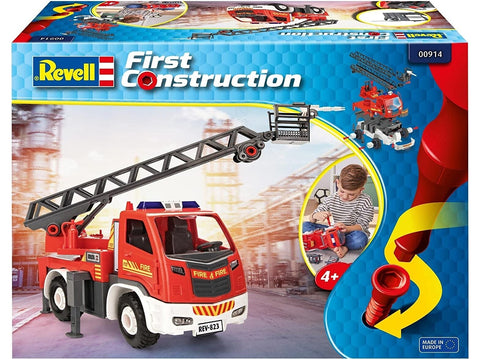 Revell First Construction gaisrinis automobilis su kopėčiomis 1:20, 30 cm, 4+