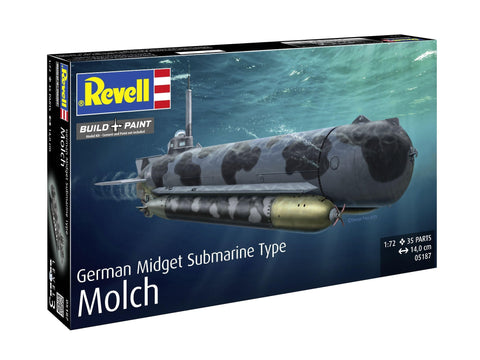 Revell vokiečių mini povandeninis laivas Type Molch 1/72 – surinkimo rinkinys