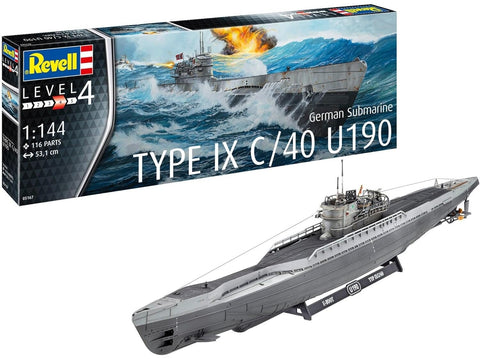 Revell Vokiečių povandeninis laivas U-190 Type IXC/40 1:144 surinkimo rinkinys