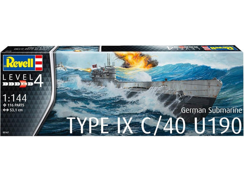 Revell Vokiečių povandeninis laivas U-190 Type IXC/40 1:144 surinkimo rinkinys