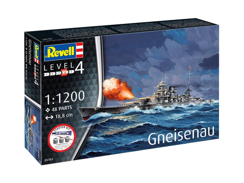 Revell Gneisenau karo laivo modelis 1:1200 dovanų rinkinys