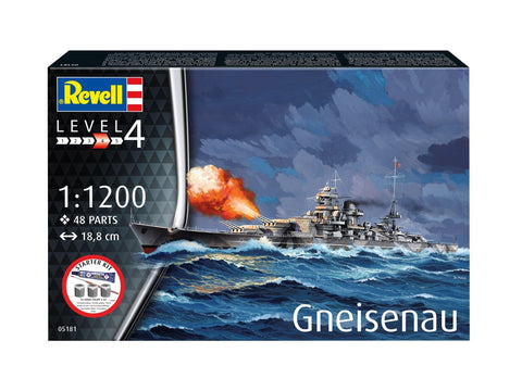 Revell Gneisenau karo laivo modelis 1:1200 dovanų rinkinys