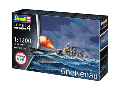Revell Gneisenau karo laivo modelis 1:1200 dovanų rinkinys