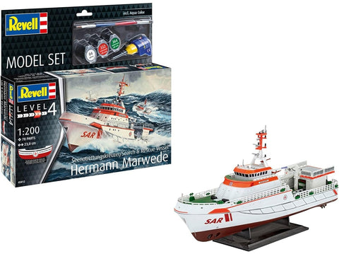 Revell Hermann Marwede 1:200 jūrų gelbėjimo laivas – dovanų komplektas 65812
