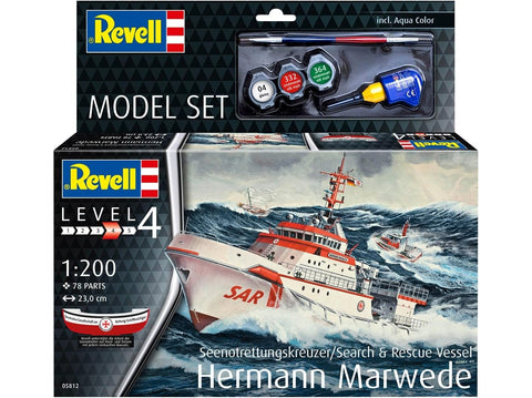 Revell Hermann Marwede 1:200 jūrų gelbėjimo laivas – dovanų komplektas 65812