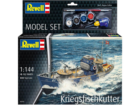 Revell KFK Kriegsfischkutter dovanų rinkinys 1/144 – plastikinis laivo modelis