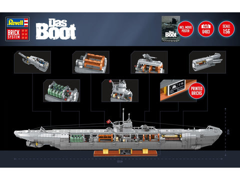 Revell Das Boot povandeninio laivo konstruktorius 1:56, 6483 det., 18+