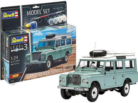 Revell Land Rover Series III 1:24 dovanų rinkinys su dažais ir klijais (67047)