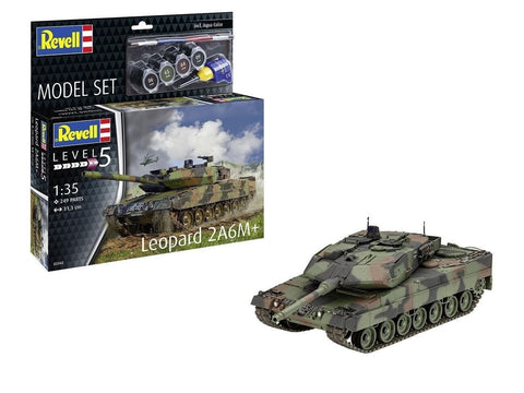 Revell Leopard 2 A6M+ tanko dovanų rinkinys 1/35 pradedantiesiems