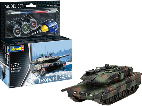 Revell Leopard 2 A7V tanko dovanų rinkinys 1/72 su dažais ir klijais