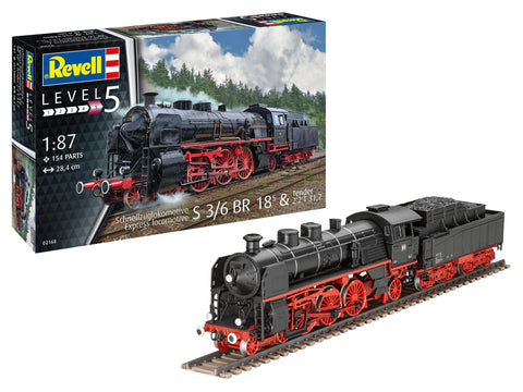 Revell S3/6 BR18 garvežys su tenderiu 1:87 surenkamas rinkinys