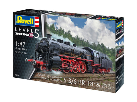 Revell S3/6 BR18 garvežys su tenderiu 1:87 surenkamas rinkinys