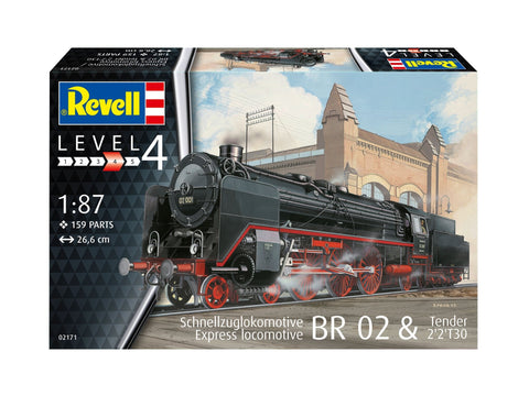Revell BR 02 ekspresinis garvežys su tenderiu 1:87, surenkamas modelis
