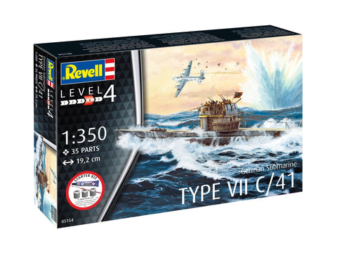 Revell vokiečių povandeninis laivas Type VII C/41 rinkinys 1/350