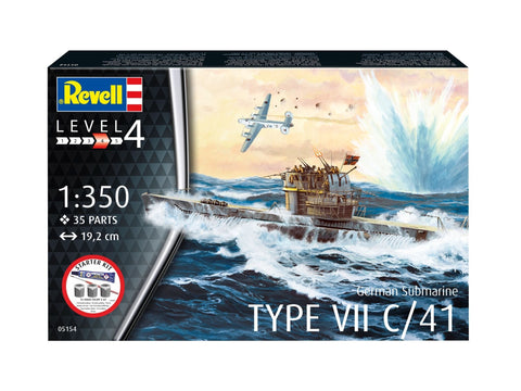 Revell vokiečių povandeninis laivas Type VII C/41 rinkinys 1/350