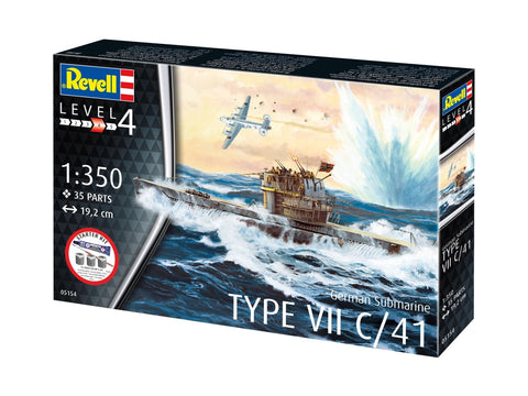 Revell vokiečių povandeninis laivas Type VII C/41 rinkinys 1/350
