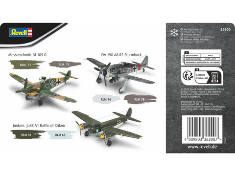 Revell akrilinių dažų rinkinys Luftwaffe WWII, RLM spalvos, 8×18 ml