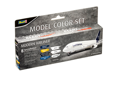 Revell Model Color akrilinių dažų rinkinys Modern Airliner 36203 8×18 ml