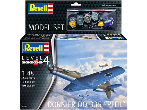 Revell Dornier Do 335 Pfeil 1/48 dovanų rinkinys su dažais ir klijais